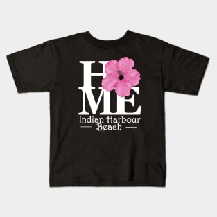 Indian Harbour Beach HOME Pink Hibiscus Kids T-Shirt